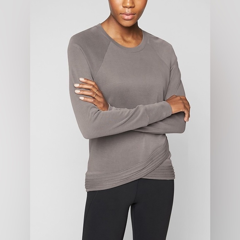 Athleta Silver Bells Serenity Criss Cross Sweatshirt Size Small $79